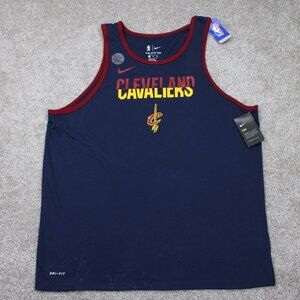Nike Cleveland Cavs Tank Top Shirt NWT Mens 2XL XXL Blue Dri-Fit‎ NBA Pullover